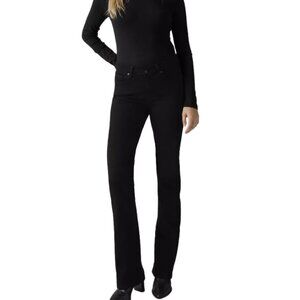 Levi's Ladies 4 Black Classic Boot Cut 5 Pocket Distressed Hem Jeans